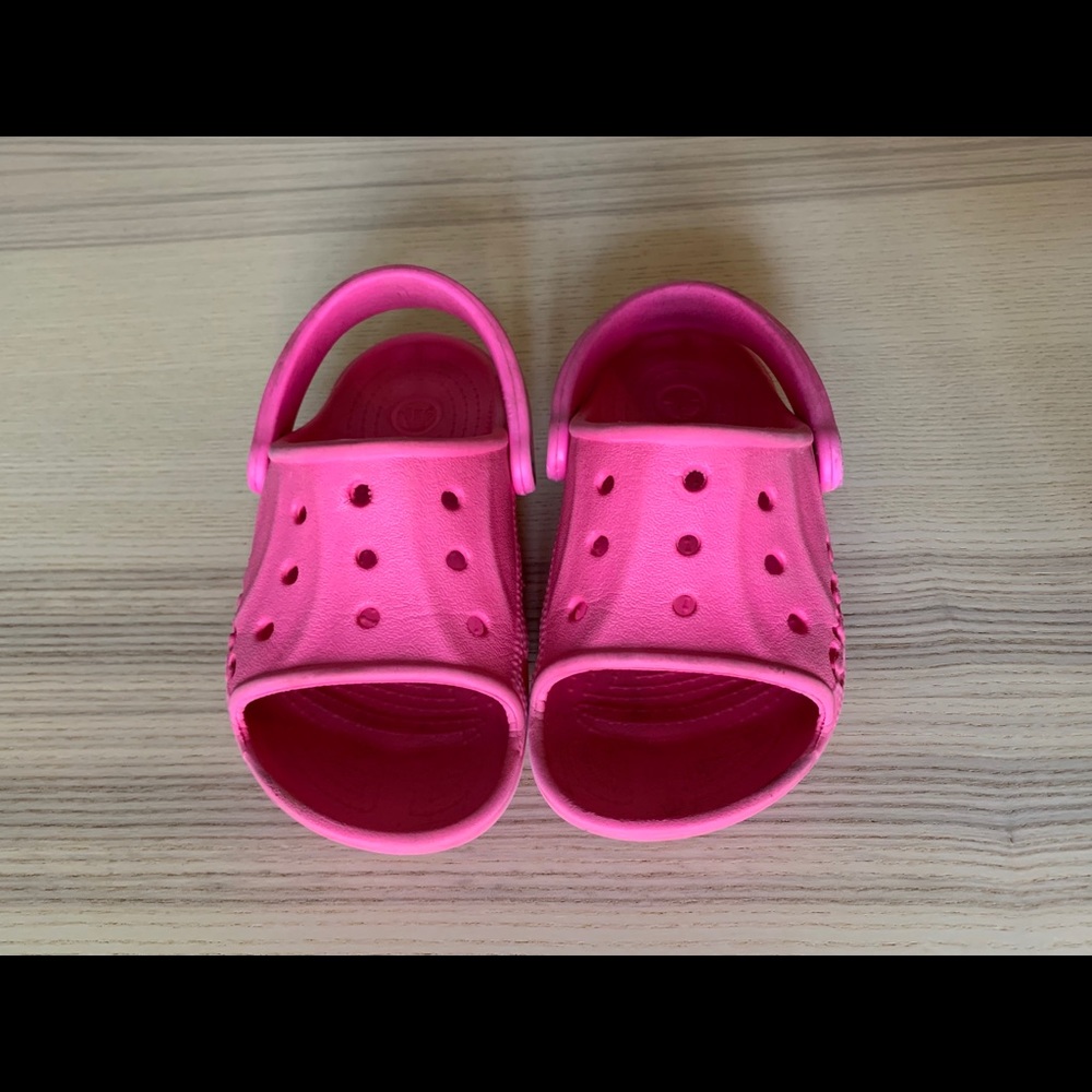 Pink CROCS sandals size child’s 8/9
